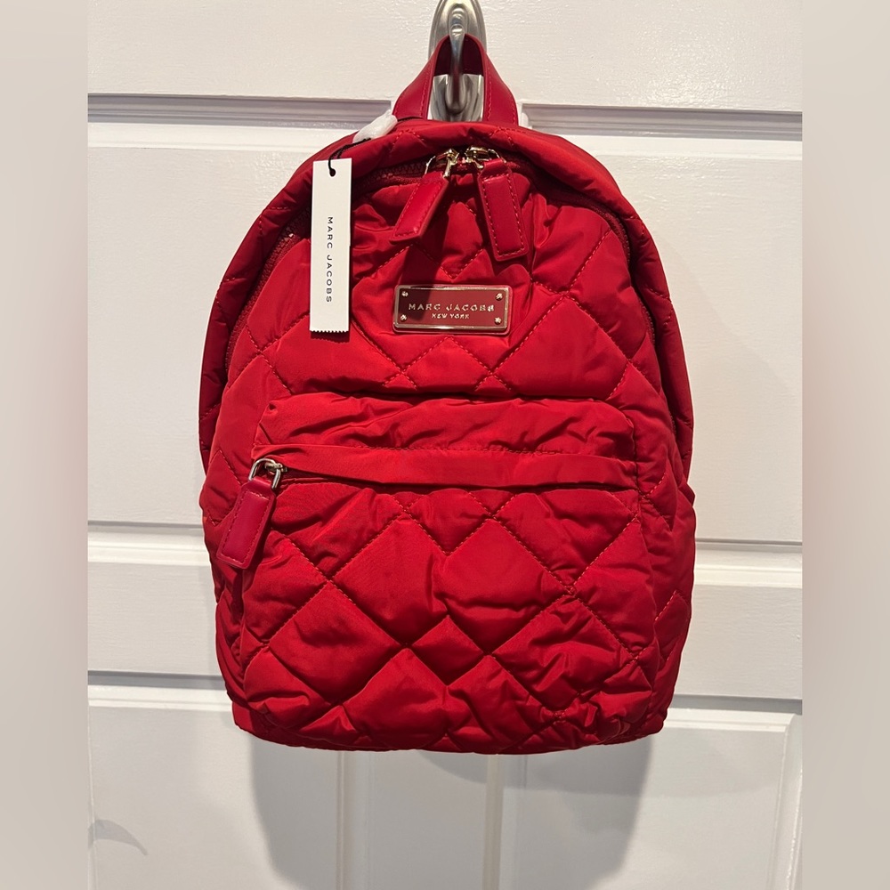 MARC JACOBS QUILTED BACKPACK IN RED
